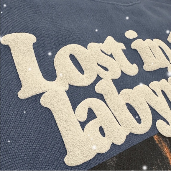 Taylor Swift Midnights LOST IN THE LABYRINTH OF MY MIND CREWNECK PULLOVER Blue L - Picture 8 of 9